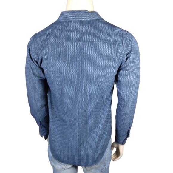 London Fog Slim Fit Shirt Size Small Long Sleeve Blue - Picture 3 of 8